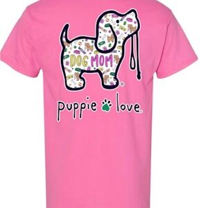 Puppie Love Pink Dog Mom Tee Shirt Medium NWT